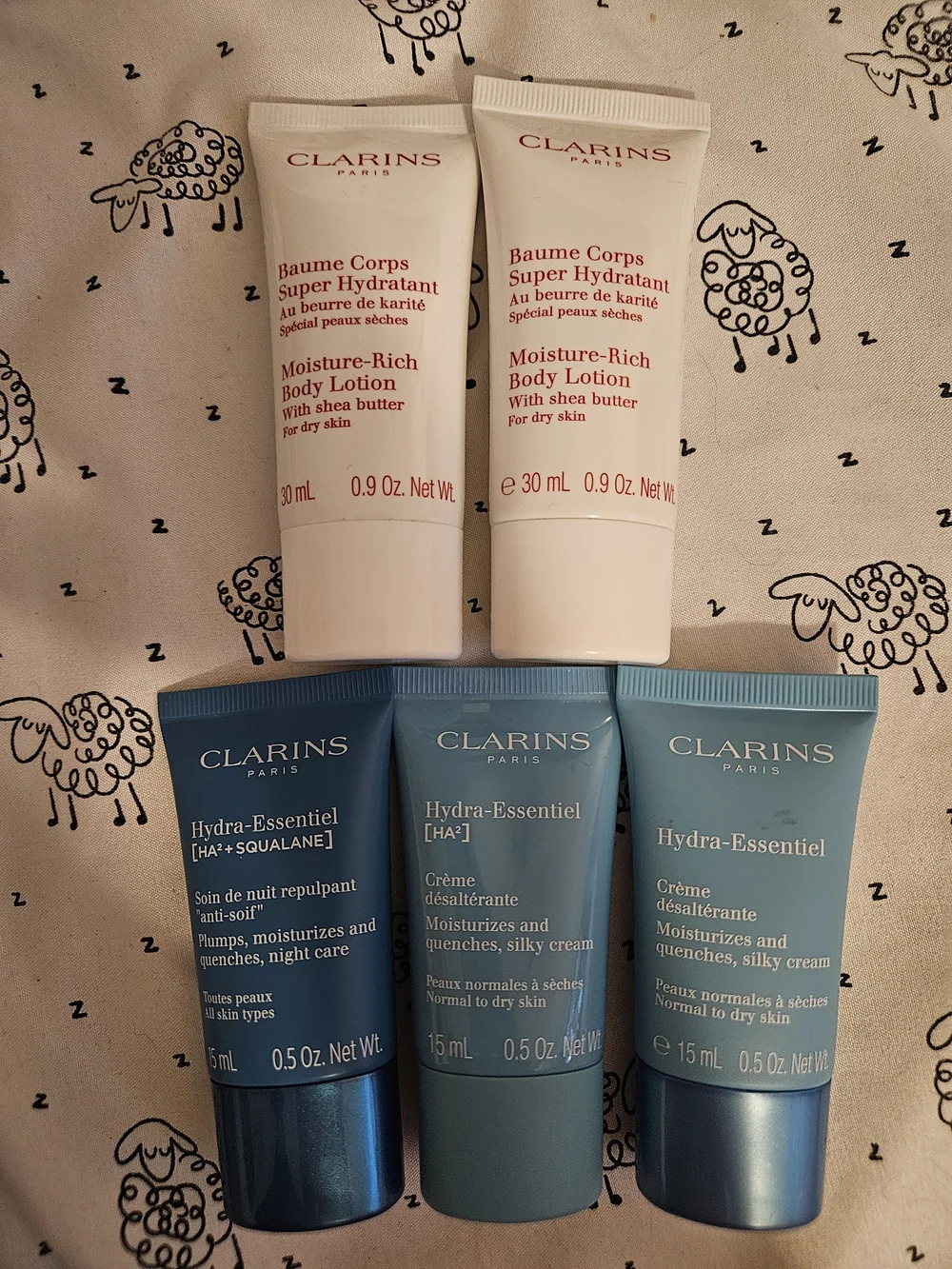 Clarins Body Lotion & Hydra-Essentiel Cream Set of 5